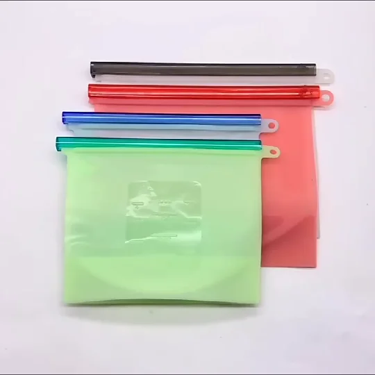 Custom Logo Reusable Silicone Food Vacuum Storage Preservation Freezer Bag