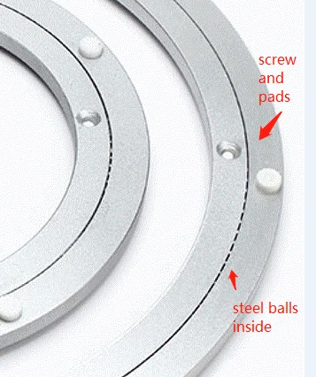 Сверхмощный шарикоподшипник вращающаяся поворотная пластина 40 дюймов 1000 мм алюминиевая