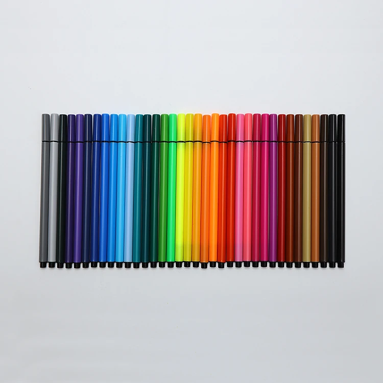 
36 colors non toxic kids triangle shape felt tip color pen set 