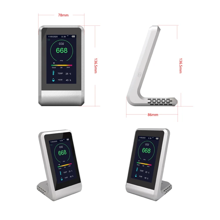 Co2 Detector Desktop Home Carbon Dioxide Portable Mini Air Quality Monitoring