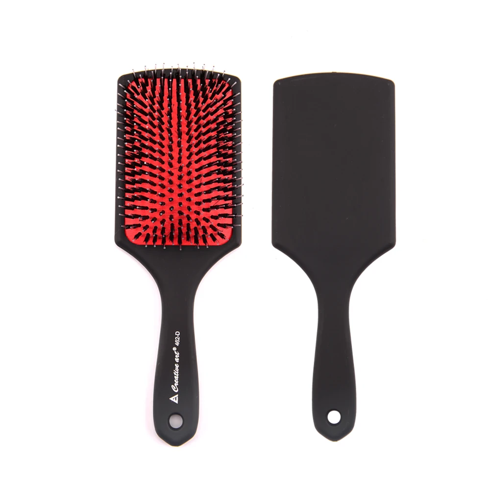 Hot Selling New Design High Quality Square Plastic Hairbrush Anti-static Custom Logo Nylon Pins Cushion Paddle Hair Brush