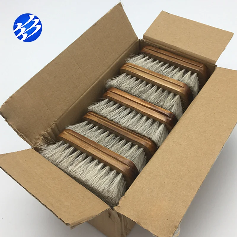 Shoes Polish Brush Care Shine Polish Handle Clean Dauber Horsehair Wooden BROWN Wooden Small Brush Stiff Bristles for Shoes