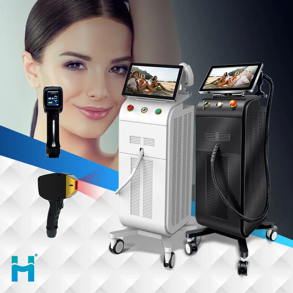 2024 Huamei Replaceable Spot Laser Diodo Depilacion Ice Titanium 755nm 808nm 1064nm Diode Laser Hair Removal Machine
