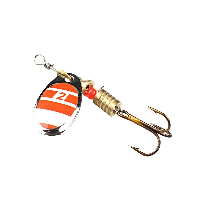 Fishing spinner 3g4g5g metal spoon painted bait lure tail freshwaters spinners with feather french blade