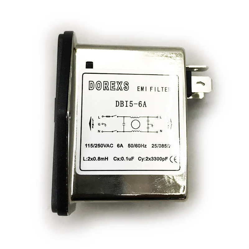 Factory Wholesale Arcade Cabinet Machine Parts EMI Filter 6A 115V/250V AC Vending Washing Machine EMI Filter