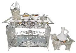 2021 new arrival habesha ethiopian metal coffee rekebot table set with cups