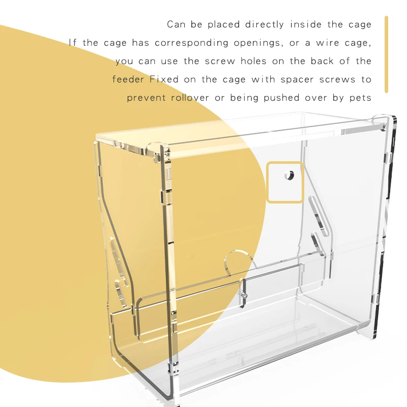 2022 New Rutin chicken food feeder   Automatic Parrot Bird Pet Bowls Acrylic Parrot food feeder OEM