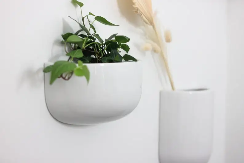 Modern Cozy Home Decor Indoor Flower Herb Pot Wide Wall Vase Planter
