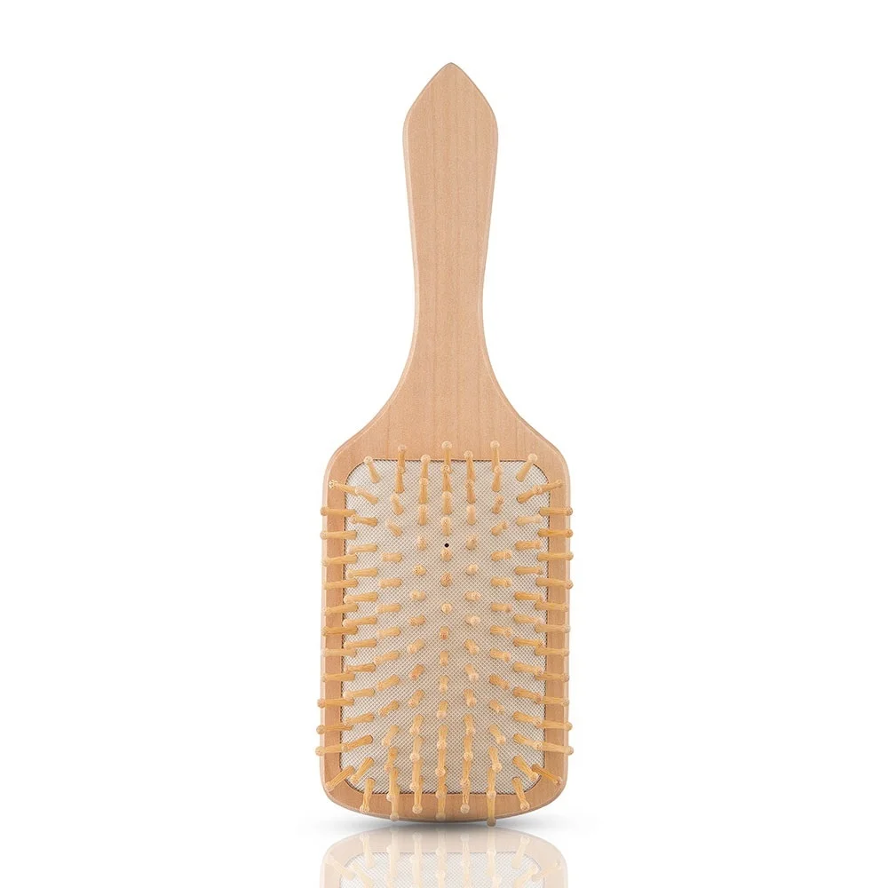 Factory price custom logo natural wooden hairbrush dry bamboo hair brush