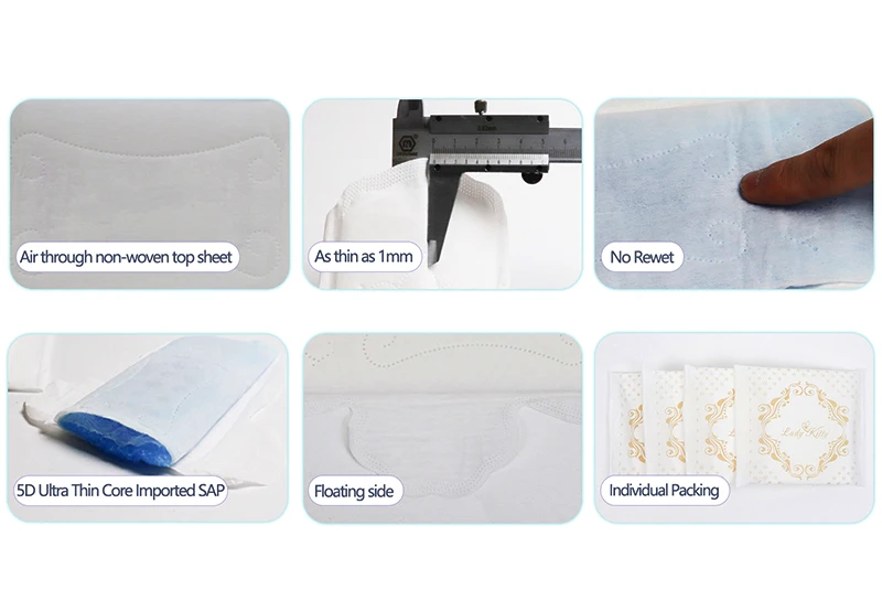 Lady Kitty Women Sanitary Pads Underwear Ultra Thin Nice Packaging Sanitary Napkin With CE Certificate