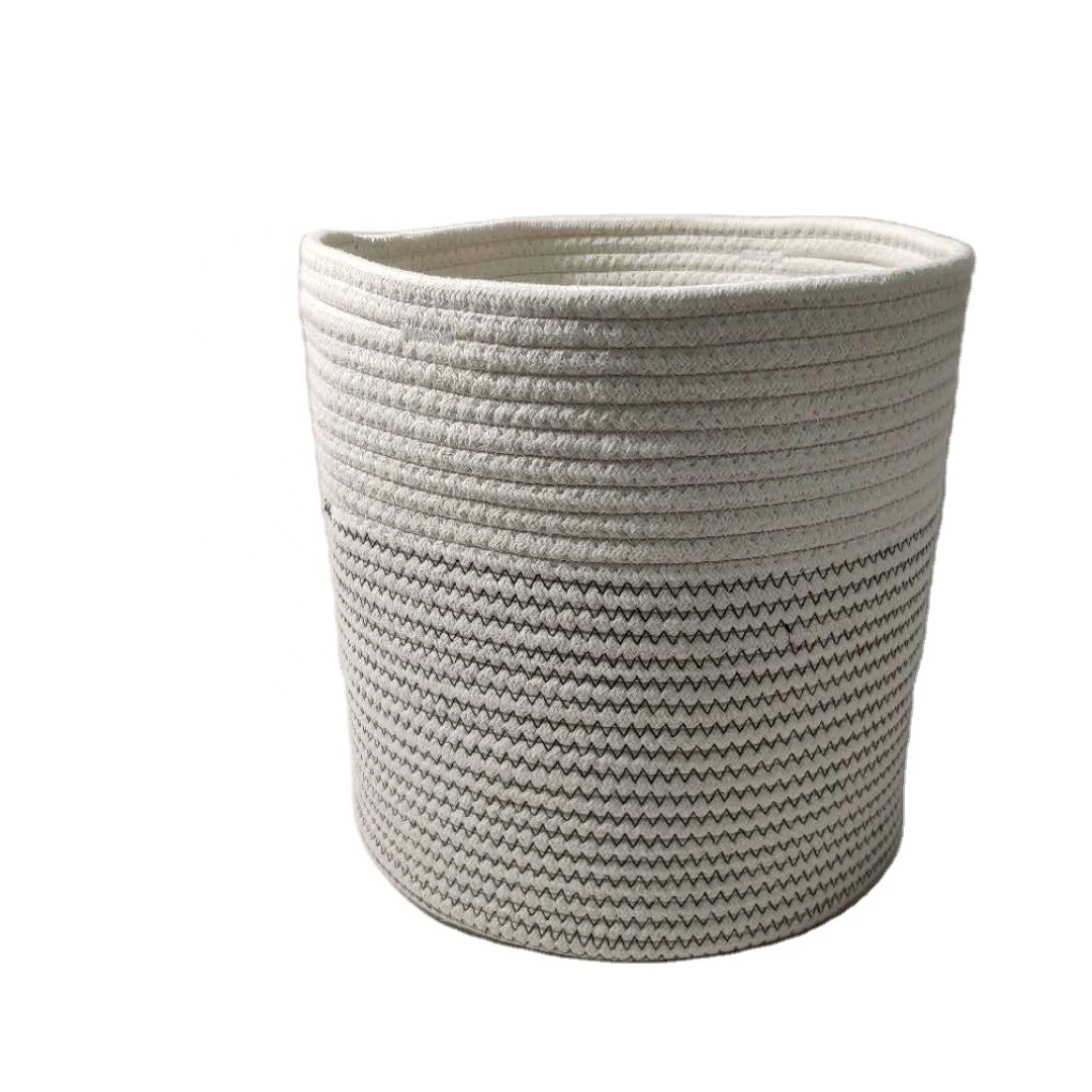 
New fashion Collapsible Cotton Rope Basket Round Wall Hanging Green Plant Basket 