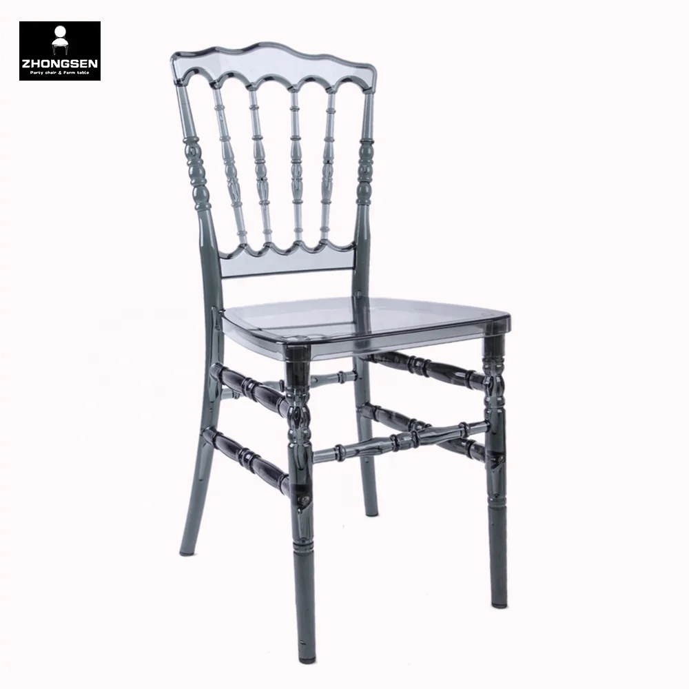Rental Event Clear Grey Napoleon Chairs for Garden Wedding