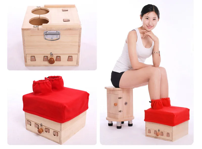 OEM Labeling Smokeless Design Wonderful Mini Wooden Box Foot Moxibustion Moxa Steam Feet Moxabustion Boxes
