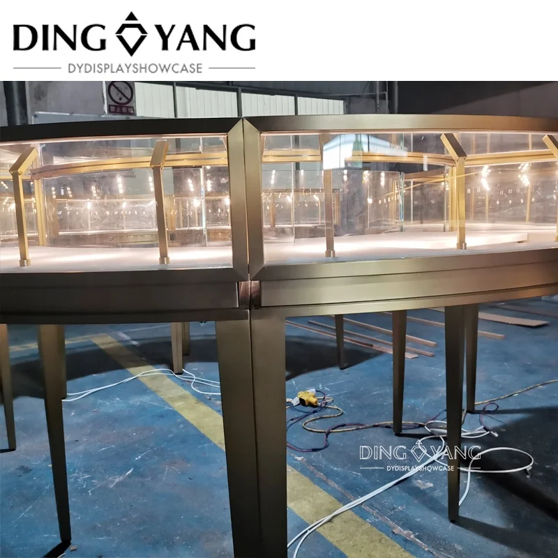 Профессиональное производство, высококлассная Современная Золотая витрина для ювелирных изделий, мебель для ювелирных изделий