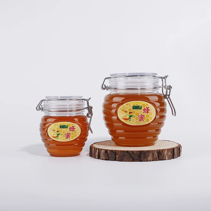 wholesale 370ml 800ml empty crock shaped kilner plastic jars clip top leak-proof hermetic kilner storage jar