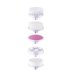 Hot Selling 5 In 1 Face Exfoliating Electric Facial Cleaner Silicone Scrub Pore Cleaner Spin Sonic Facial Cleansing Brush