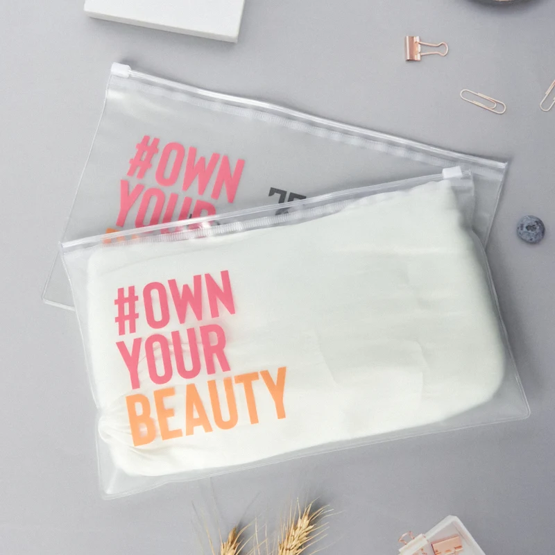 waterproof slider zipper packaging poly plastic clear storage zip lock bag for underwear