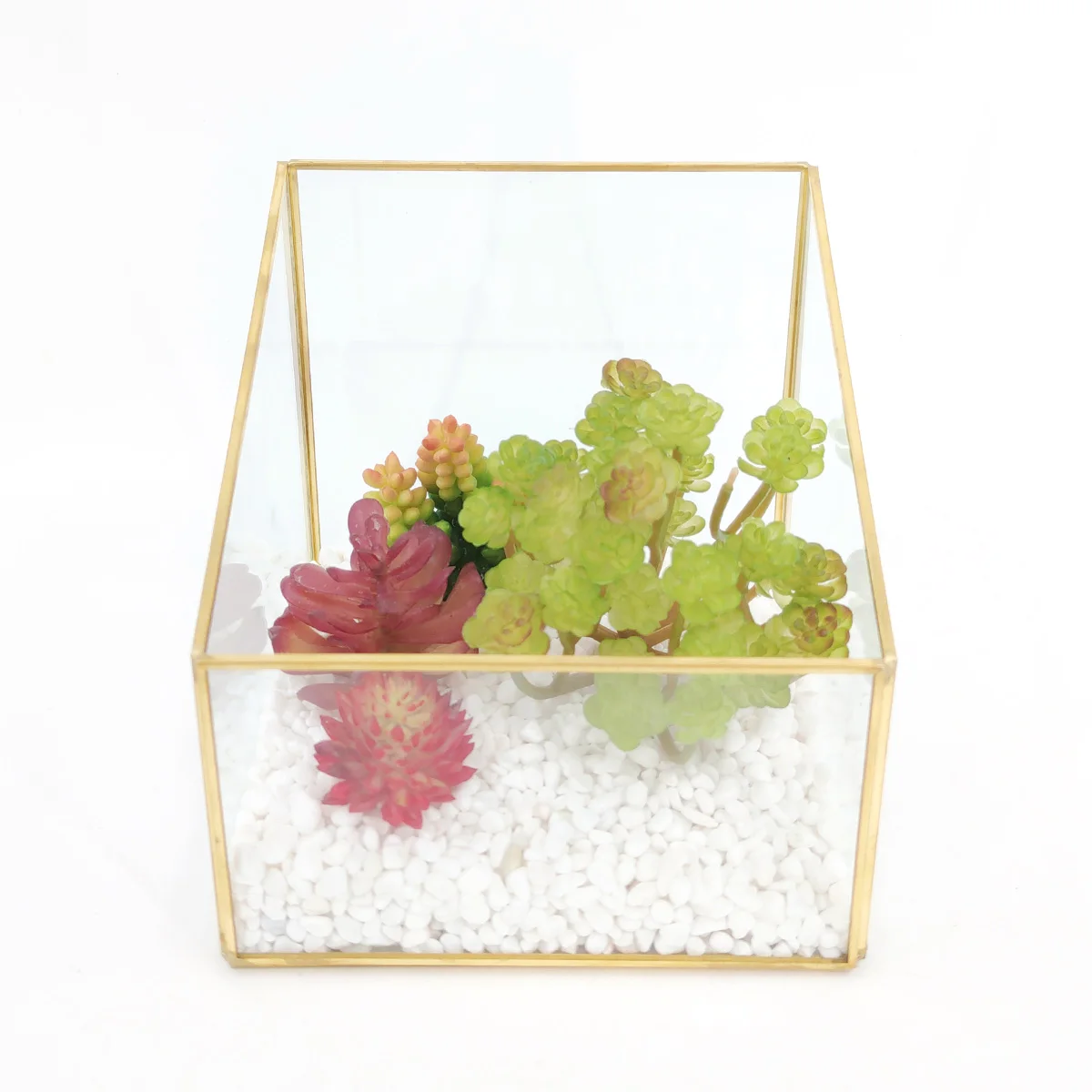 sealed glass terrarium geometric artificial plant terrarium glass vases