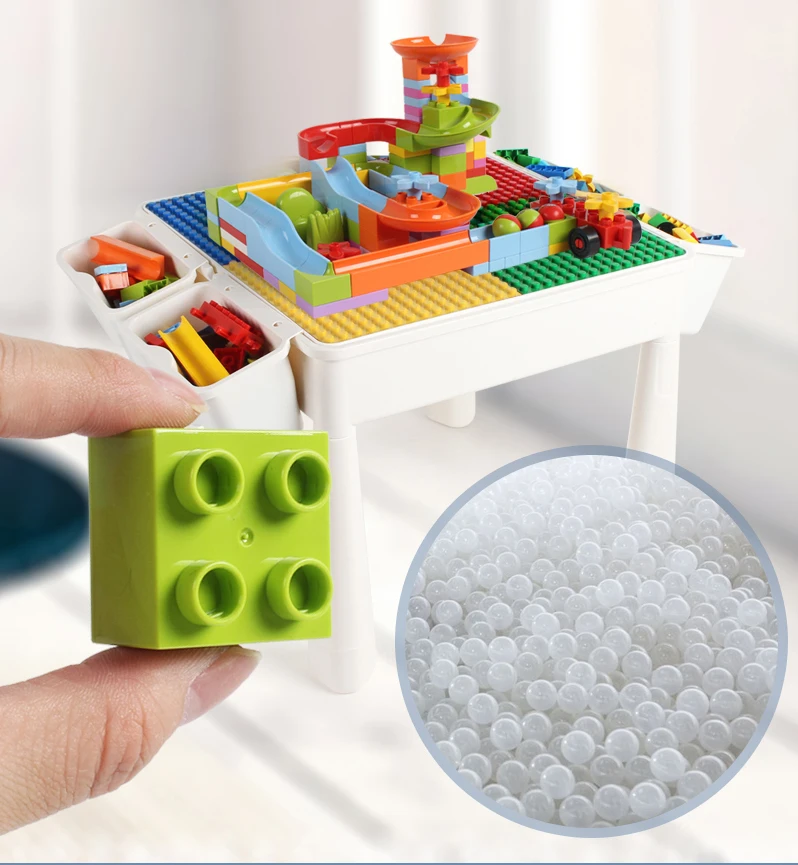 Multi-function Kids DIY Plastic Building Blocks Desk Learning Playing Table