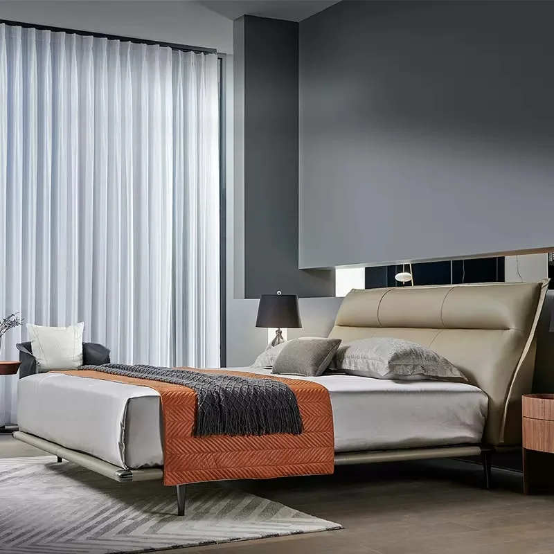 Wholesale factory direct European platform tufted fabric wooden bedroom sets furniture Soft upholstered Double luxury bed