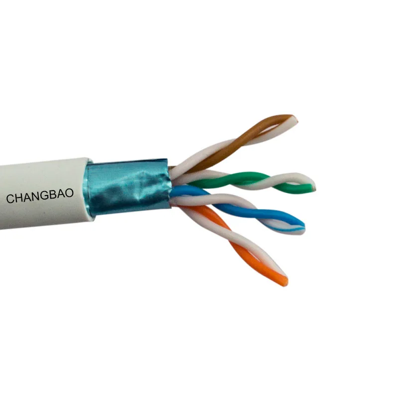Dual Shields 24AWG 4 Pairs Solid Conductor , ETL Listed PVC and LSZH Jacket Indoor cat5e SFTP cable