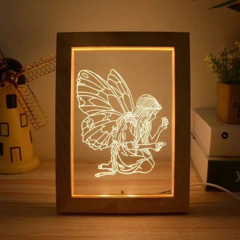 High quality best price Square acrylic Led Shadow Box 3D Wall Art picture frame with light