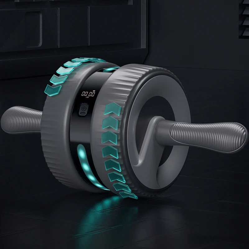 Workout Abdominal Wheel Abs Roller Indoor Fitness Roll Back Braking Smart Count Abdominal Training Roller Wheel Machine Ab Wheel