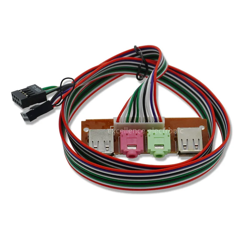 2 USB ПК компьютерный чехол 6 8/7 4/7 8 см Передняя панель аудио порт микрофон наушники кабели возле вход