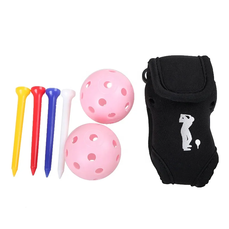 HOW TRUE Multicolor Portable Lightweight Storage Tee Ball Golf Bag Custom Logo Waterproof Neoprene Mini Golf Ball Bag For Unisex