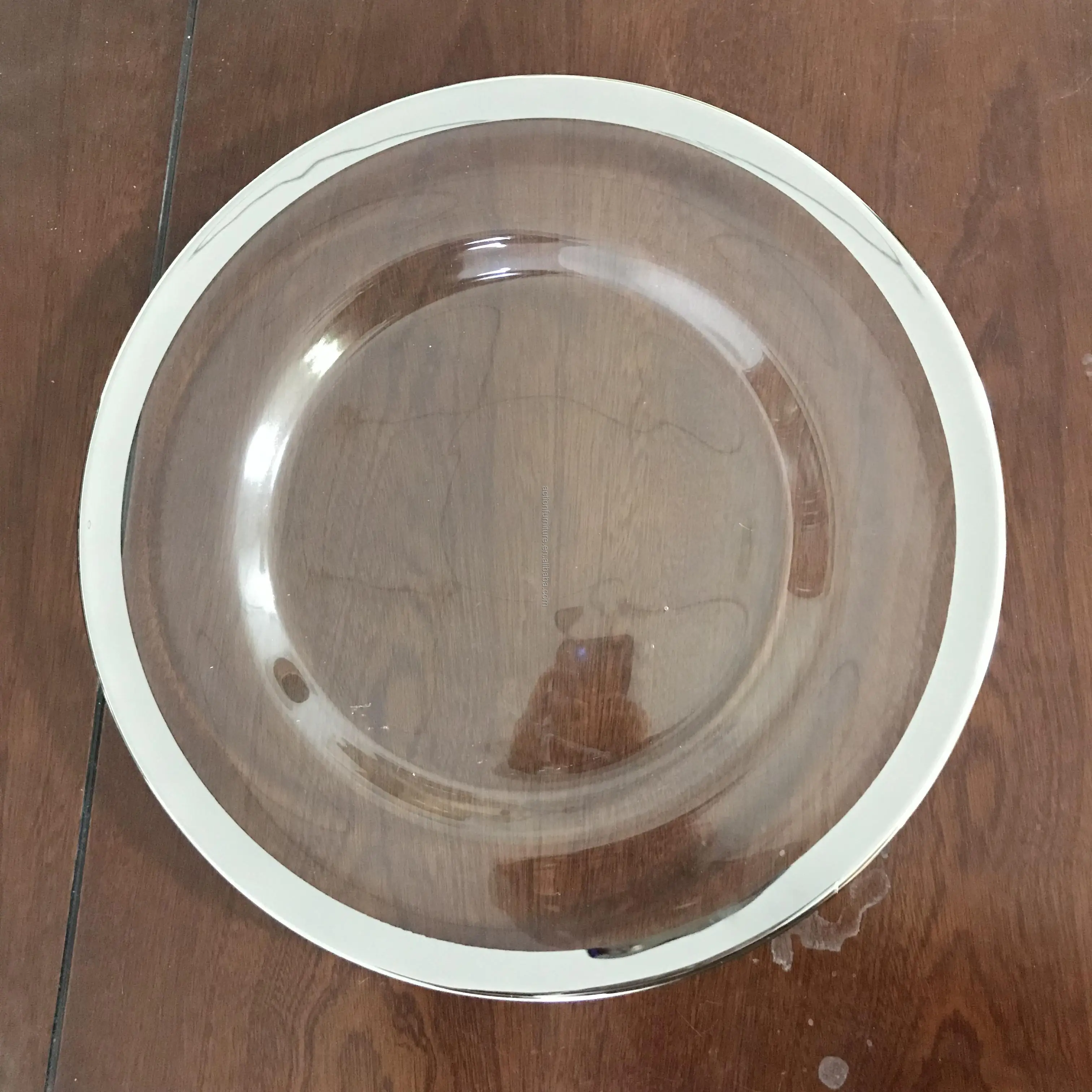 Household Durable Dinner Plate Glass Luxury Wedding Gold Rim Color Dubai Christmas Tableware  Dinnerware Sets Glass Dishes