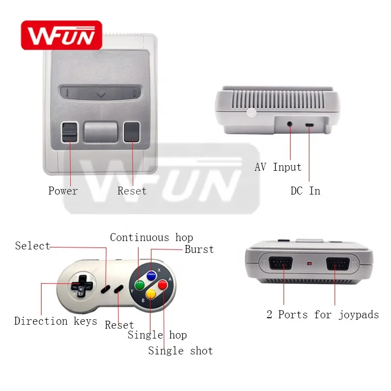 Лидер продаж, 8-битная мини ретро консоль для видеоигр SFC 620 в 1 с двумя проводными контроллерами для детей, подарки на день рождения