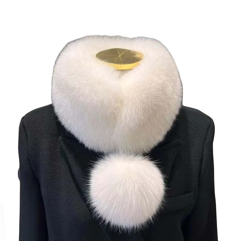 New Winter Ladies  Fox Fur Collar Thickened Convenient Warm Scarf