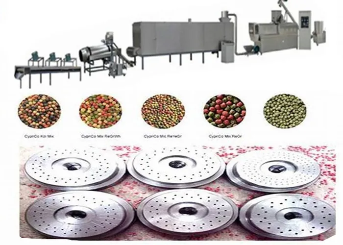 
twin screw extruder fish feed pet dog cat food snacks extrusion machine 
