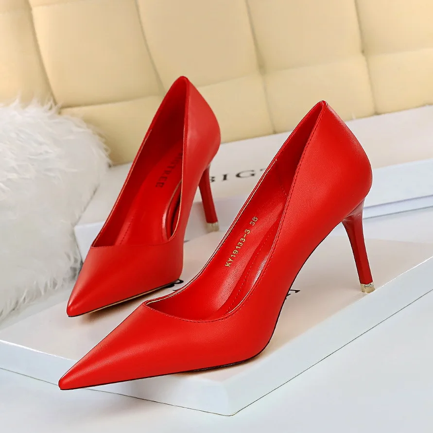 New Korean Fashion simple Shallow pointed mouth thin High Heel Sandals mature sexy  women shoes high heels sandals