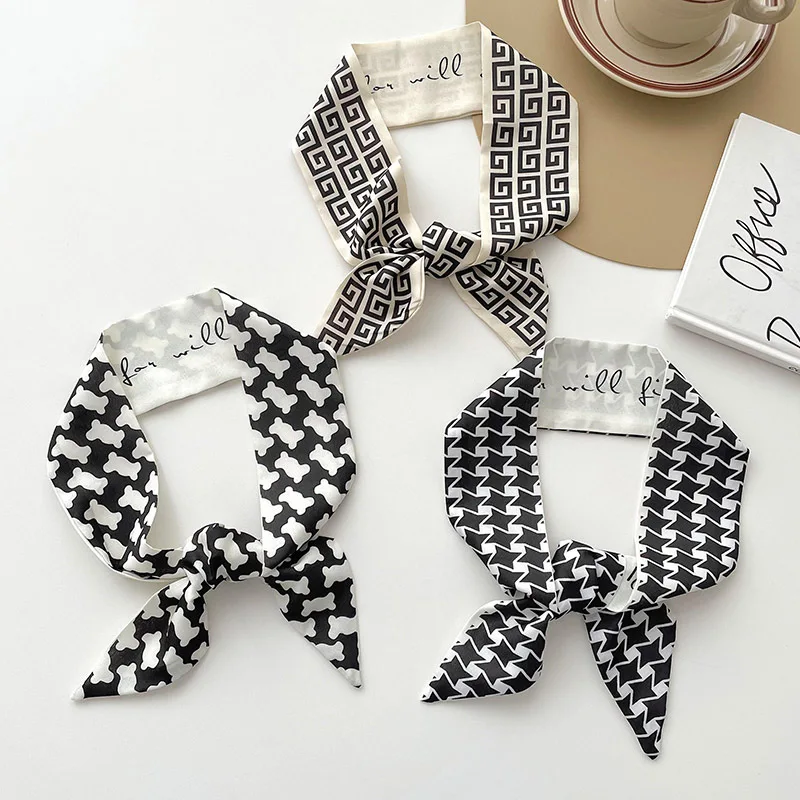 Polk Dot Printing Orange Green Purple Yellow Blue Candy Color Narrow Small Silk Stain Twill Long Hair Ribbon Wrist Head Scarves