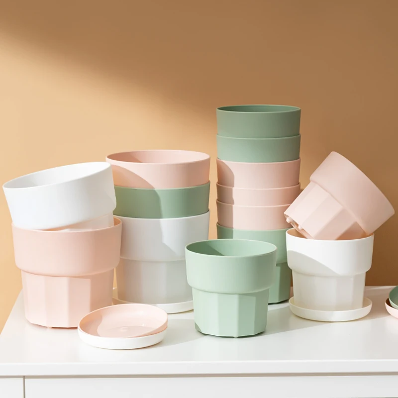 RUIPU (YQ--M) Small Desktop Flower Pot Modern Home Garden Plastic Plant Pots Planter