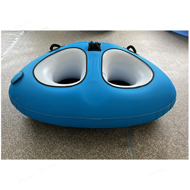 4-Person Aqua Inflatable Towable Rolling Donut Tube Ski Boat for Water Games Pool Accessories