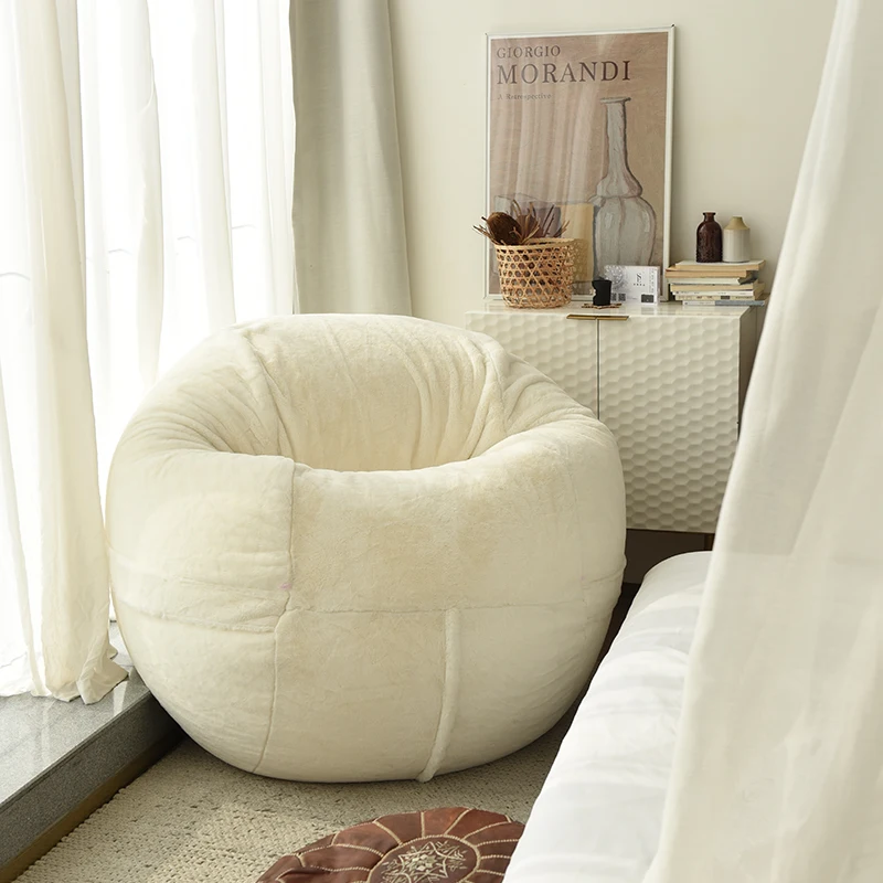 Faux Fur Giant Seat Bean Bag White XXL