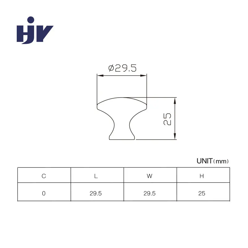 HJY single hole zinc alloy round drawer cabinet knobs and handles