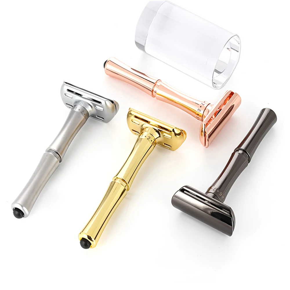 Spolo Double Edge Safety Razor Adjustable Sharpness Shaver With Stainless Steel Blades Twin Blade Shaving Razor For Man