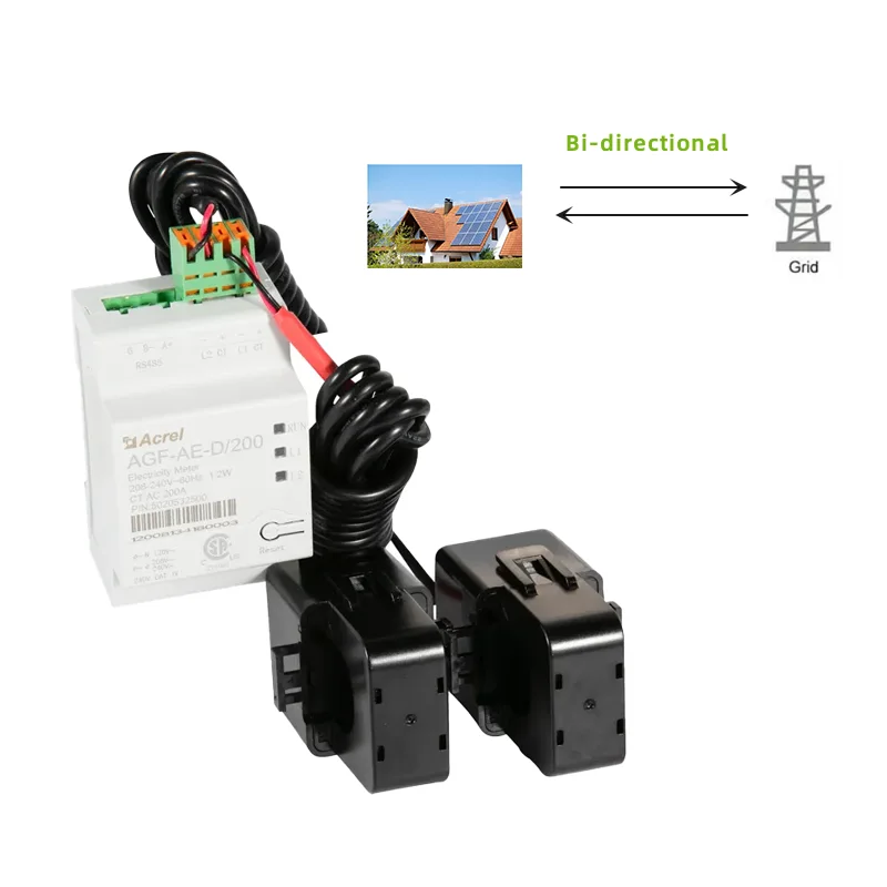 Acrel AGF-AE-D Solar PV Bidirectional Energy Consumption Meter Zero Export RS485 Modbus for Solar Inverter