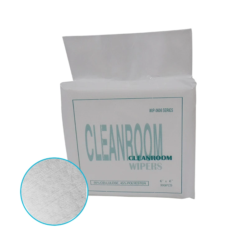 WIP-0606 300pcs 6inch 68gsm industry clean room equipment dustless cool cut disposable celluose spunlace non woven cleaning wipe