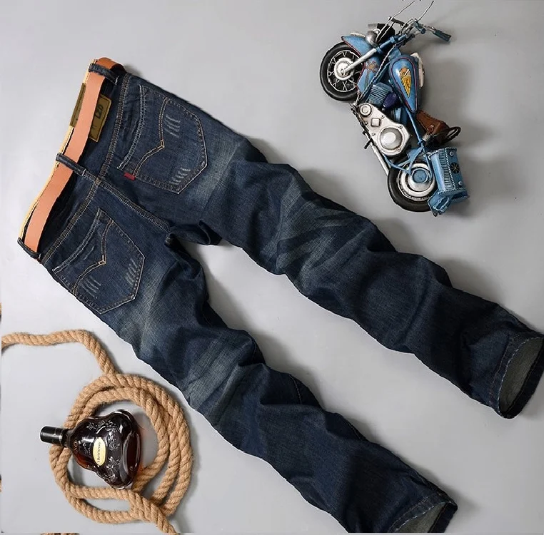 Новое поступление, мужские джинсы, качественные брендовые деловые повседневные мужские джинсовые брюки, прямые облегающие темно-синие мужские брюки Yong Man