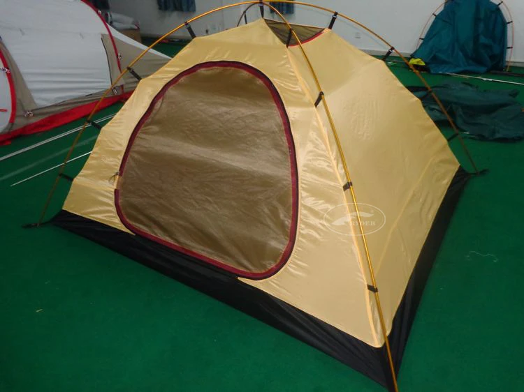 Custom Printed Hiking 4-Season 210T Polyester Ripstop PU Coated  Backpacking Dome Winter Convertible Tent with 15 cm Snow Flap