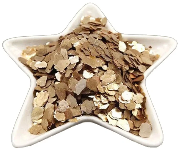 1-2 мм объемные металлические золотые слюдяные хлопья для украшения интерьера