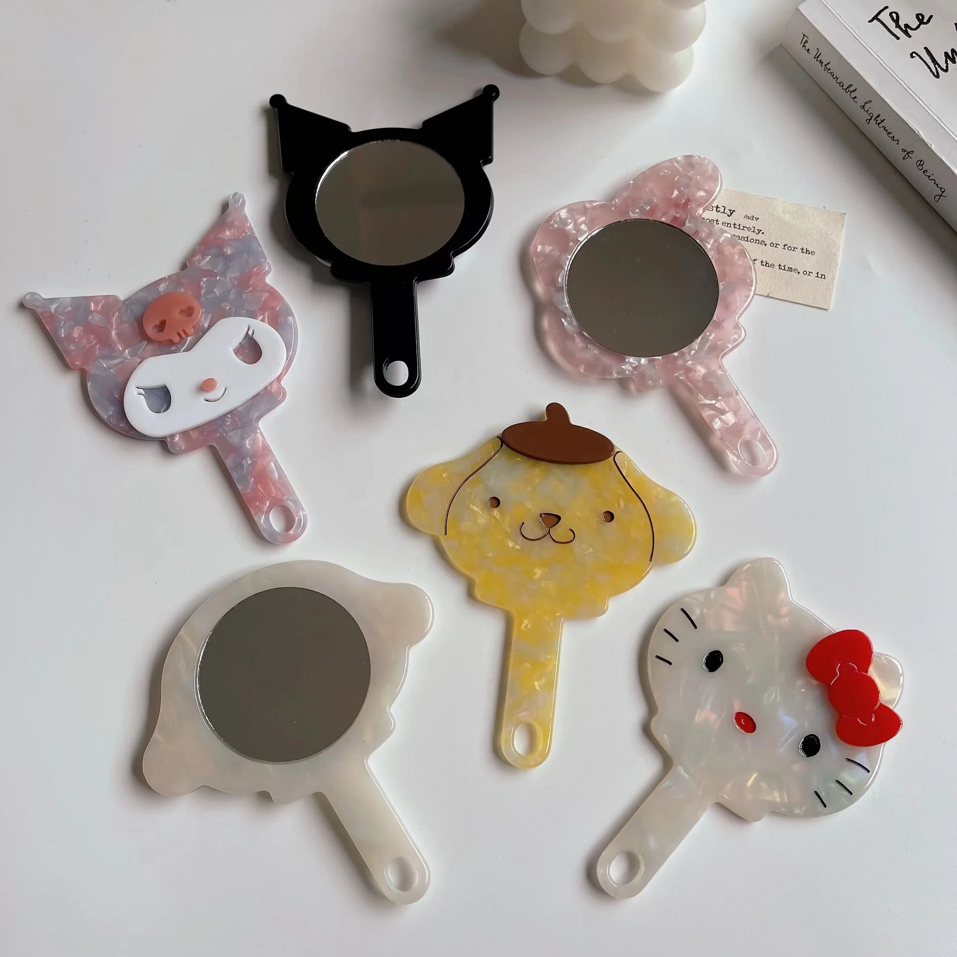 PDANY мультфильм sanrio дизайнерское портативное ацетатное карманное маленькое зеркало для кошелька ручное