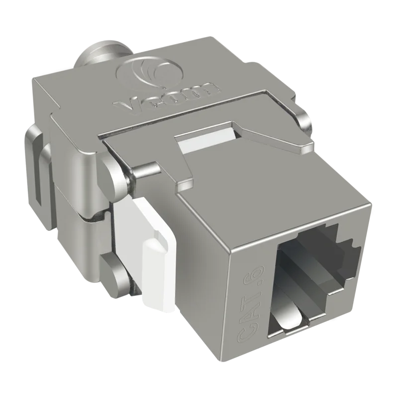 VCOM Toolless Cat6 AMP Keystone Jack Shielded STP Zinc Module RJ45 Connecter for Blank Plate Patch Panel