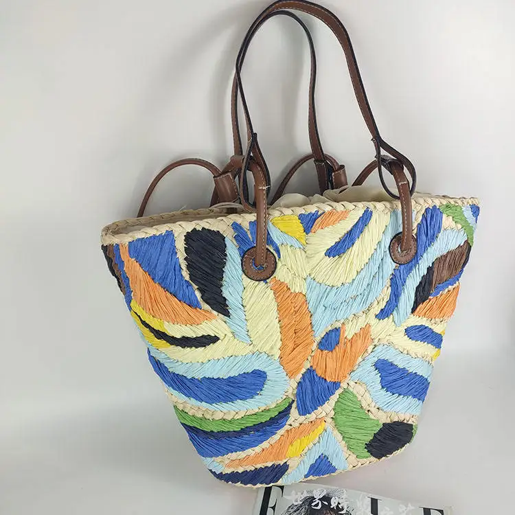 Good quality Fashion casual all seasons wheat straw handmade straw woven bag
