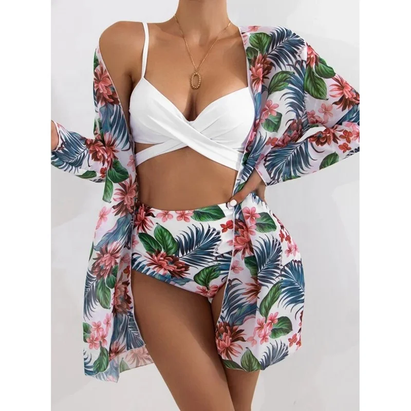 2021 new swimsuit three-piece bikinis set women beach split bikini swim wear