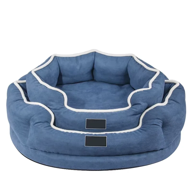 Plush round pet bed winter warm soft comfortable machine washable luxury dog bed cat kennel Pet Bed